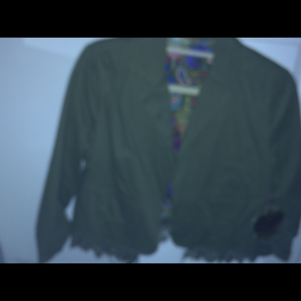 Olive green crop jacket